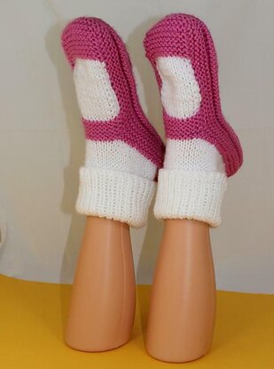 Adult Chunky Rib Cuff Sock Slippers