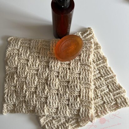 Basketweave crochet washcloth