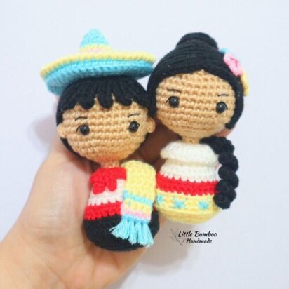 Mexican Boy And Girl Keychain