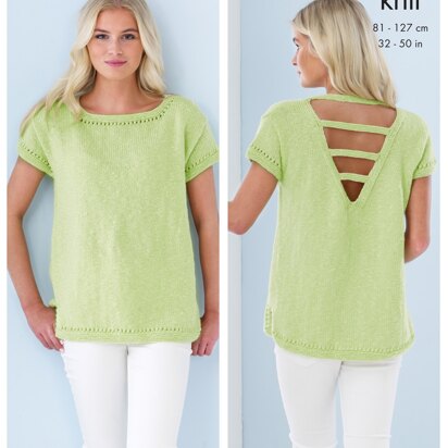 Ladies Tops in King Cole Cotton Top DK - 5370 - Downloadable PDF