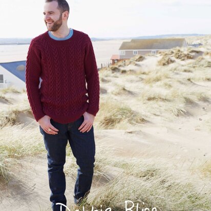 "Kaey Sweater" - Sweater Knitting Pattern For Men in Debbie Bliss Falkland Aran - DBS037