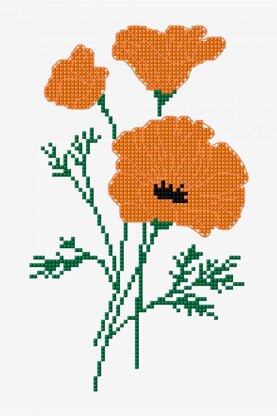 DMC Californian Poppy - PAT0884 - Downloadable PDF