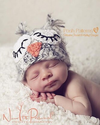 Easy Owl Baby Hat Crochet Pattern 109