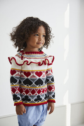 " Alice Frill Jumper " - Jumper Knitting Pattern For Girls in MillaMia Naturally Soft Merino by MillaMia