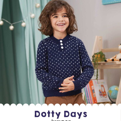 Dotty Days Jumper in West Yorkshire Spinners Bo Peep Luxury Baby DK - DBP0222 - Downloadable PDF