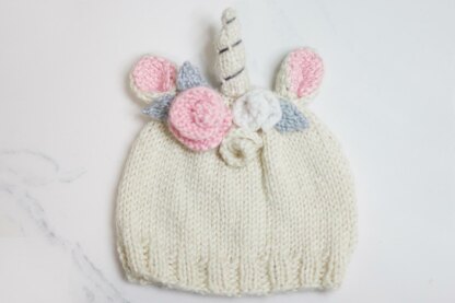 Knitted unicorn hat