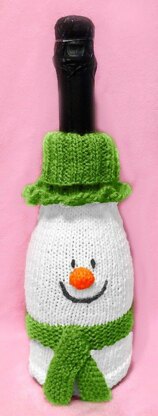 Christmas Snowman Wine Bottle Drawstring Cover