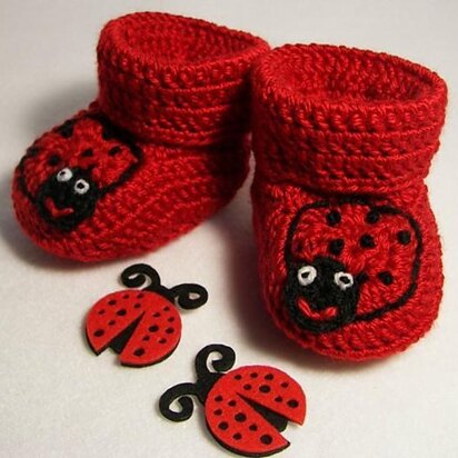 Ladybug Baby Booties