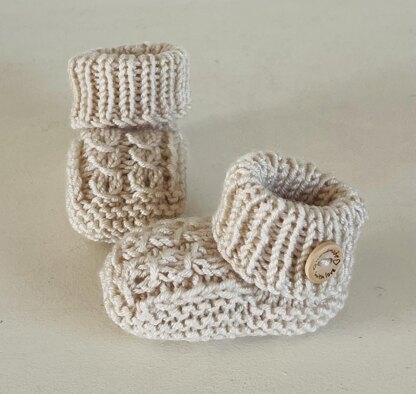 Baby Mock Cable Booties