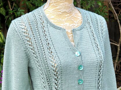 Cardigan with Lacy Godets