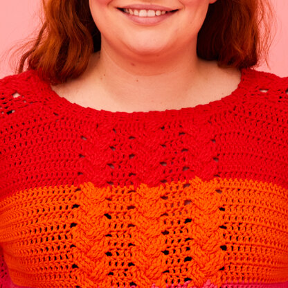 Paintbox Yarns Cheerful Cable Jumper (Free)