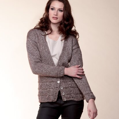 Bolero with Short Sleeves & V Neck Cardigan in Rico Fashion Mettallise Aran - 215