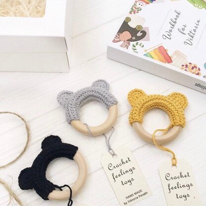 Bunny ears and Bear ears crochet baby teether pattern