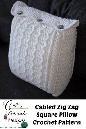Cabled Zig Zag Square Pillow