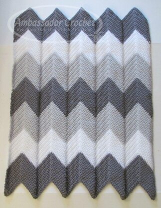 Waves of Grayce Chevron Baby Blanket