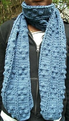 Bobble Diamonds and Posts Scarf