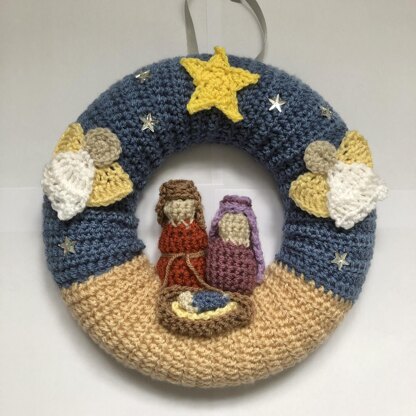 Crochet Nativity Wreath