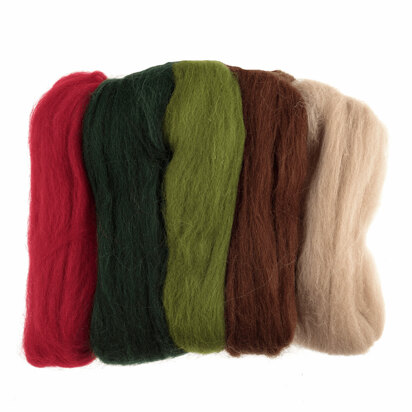 Trimits Natural Wool Roving: 50g: Assorted Christmas
