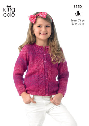 Girl's Cardigan and Jacket in King Cole Melody DK & Melody DK - 3550