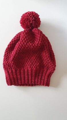 Hope Simple Bobble Hat in Malabrigo Rios Cereza