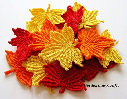 Maple Leaves Applique Crochet Pattern