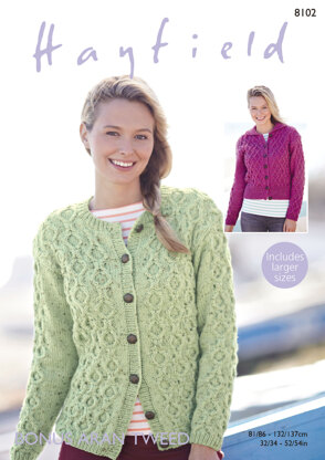 Cardigans in Hayfield Bonus Aran Tweed - 8102 - Downloadable PDF