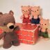 Three Little Pigs and The Big Bad Wolf Amigurumi