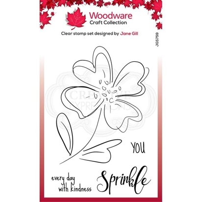 Woodware Clear Singles Poppy Sketch Stamp 4in x 6in