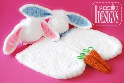 Bunny Rabbit Baby Hat with Carrot and Cocoon Set