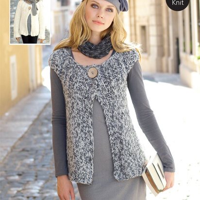 Cardigan & Waistcoat in Sirdar Denim Ultra Super Chunky - 9239