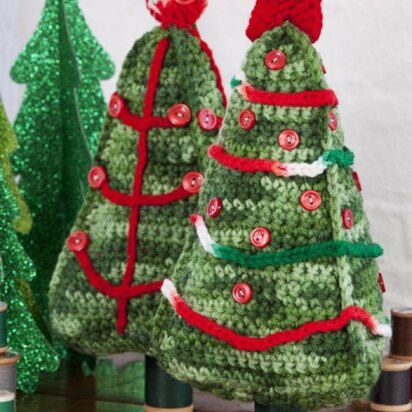 Christmas Tree Duo in Red Heart Super Saver Economy Solids - LW2630