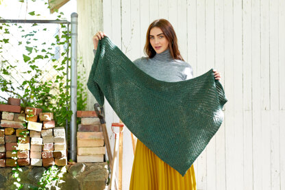 Women's Shawl Verdigris in Universal Yarn Deluxe Worsted Tweed Superwash - Downloadable PDF