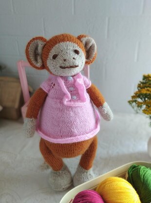 Arisha monkey knitting pattern.Knitted doll patterns, Animal knitting patterns