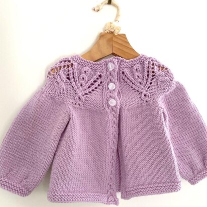 Lace Yoke Baby Cardigan