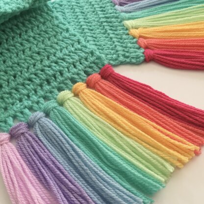 Rainbow Tassels Scarf