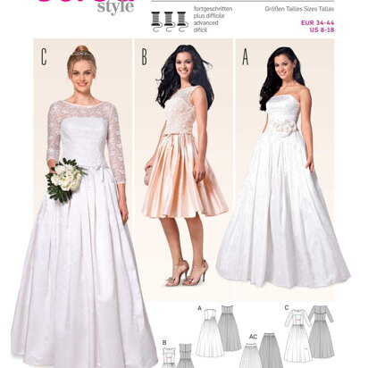 Burda Evening & Bridal Wear Sewing Pattern B6776 - Paper Pattern, Size 8-18