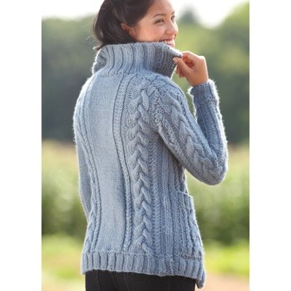 484 Braid Cardigan - Knitting Pattern for Women in Valley Yarns Berkshire Bulky