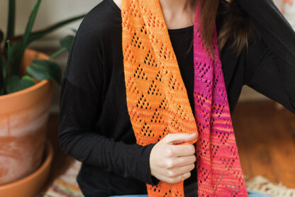 Talinum Lace Cowl in SweetGeorgia Party of Five Gradient Mini-Skein Sets - Downloadable PDF