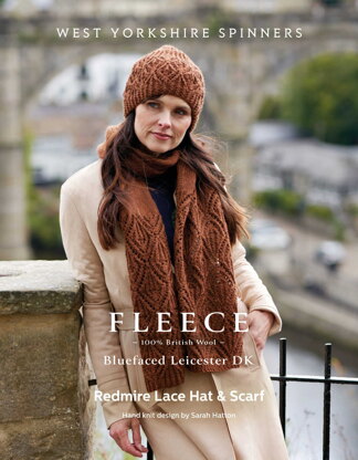 Redmire Lace Hat & Scarf in West Yorkshire Spinners Bluefaced Leicester DK - DBP0181 - Downloadable PDF