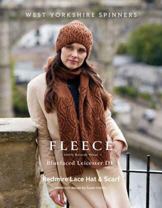 Redmire Lace Hat & Scarf in West Yorkshire Spinners Bluefaced Leicester DK - DBP0181 - Downloadable PDF 