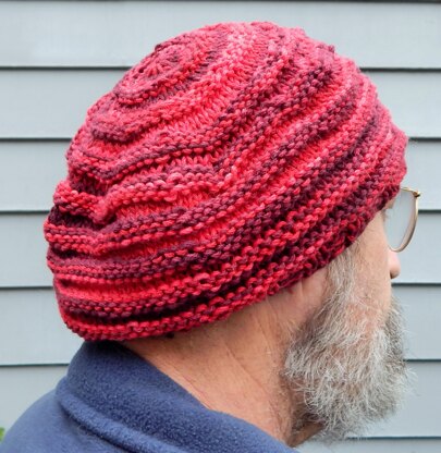 Slouch Hat in Red Variegated Cotton