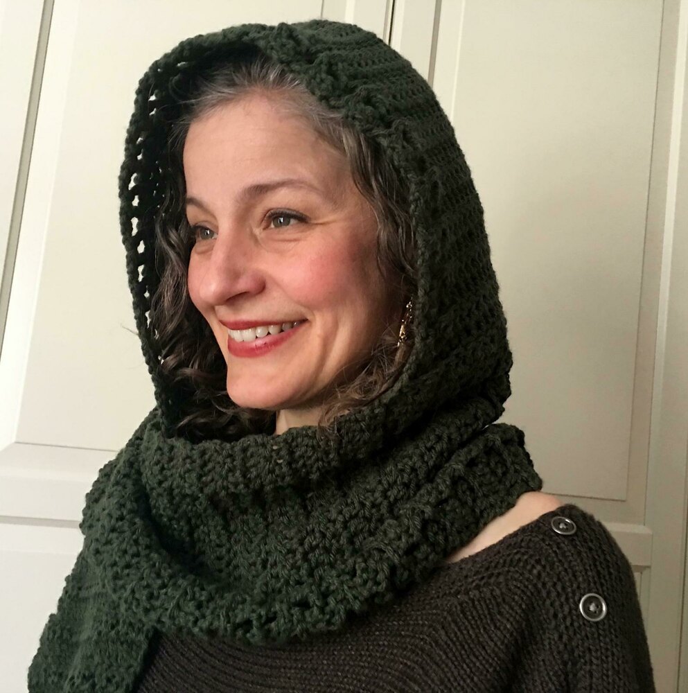 Crochet Hooded Scarf Pattern Scoodie: Heading-Out Hooded Scarf