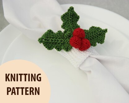 Knitted Holly Napkin Ring