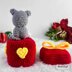 Reversible Christmas Amigurumi Pattern , Husky Puppy in Gift Box