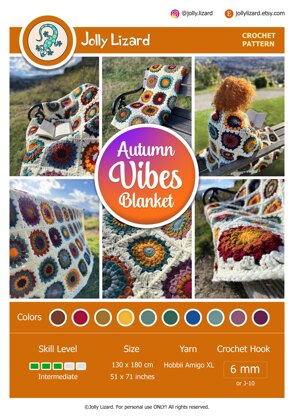 Autumn Vibes Granny Square Blanket