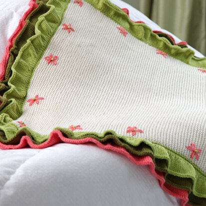 406 Flower Garden Ruffled Baby Blanket - Knitting Pattern for Babies in Valley Yarns Longmeadow