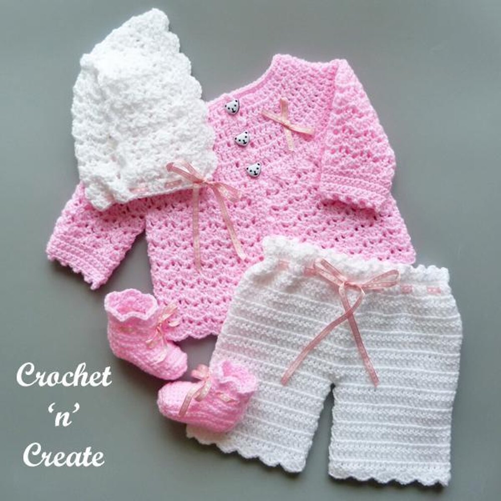 Crochet baby 2024 girl set