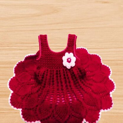 Crochet Red Baby Dress