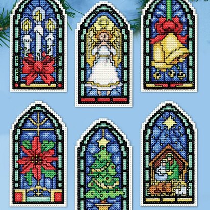 Design Works Stained Glass Christmas Ornaments Cross Stitch Kit