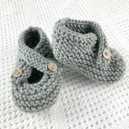 Brooke - Crossover Button Fastening Baby Shoes